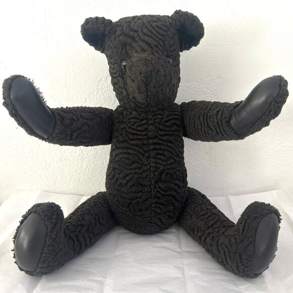 Jointed Teddy Bear Christmas dark brown Curly, Rare Find! Beautiful! Jean Bears - Picture 2 of 11